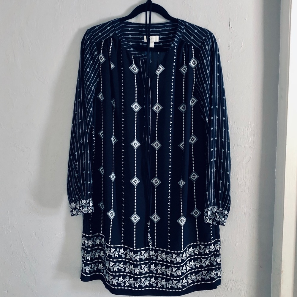 Navy and white LOFT dress